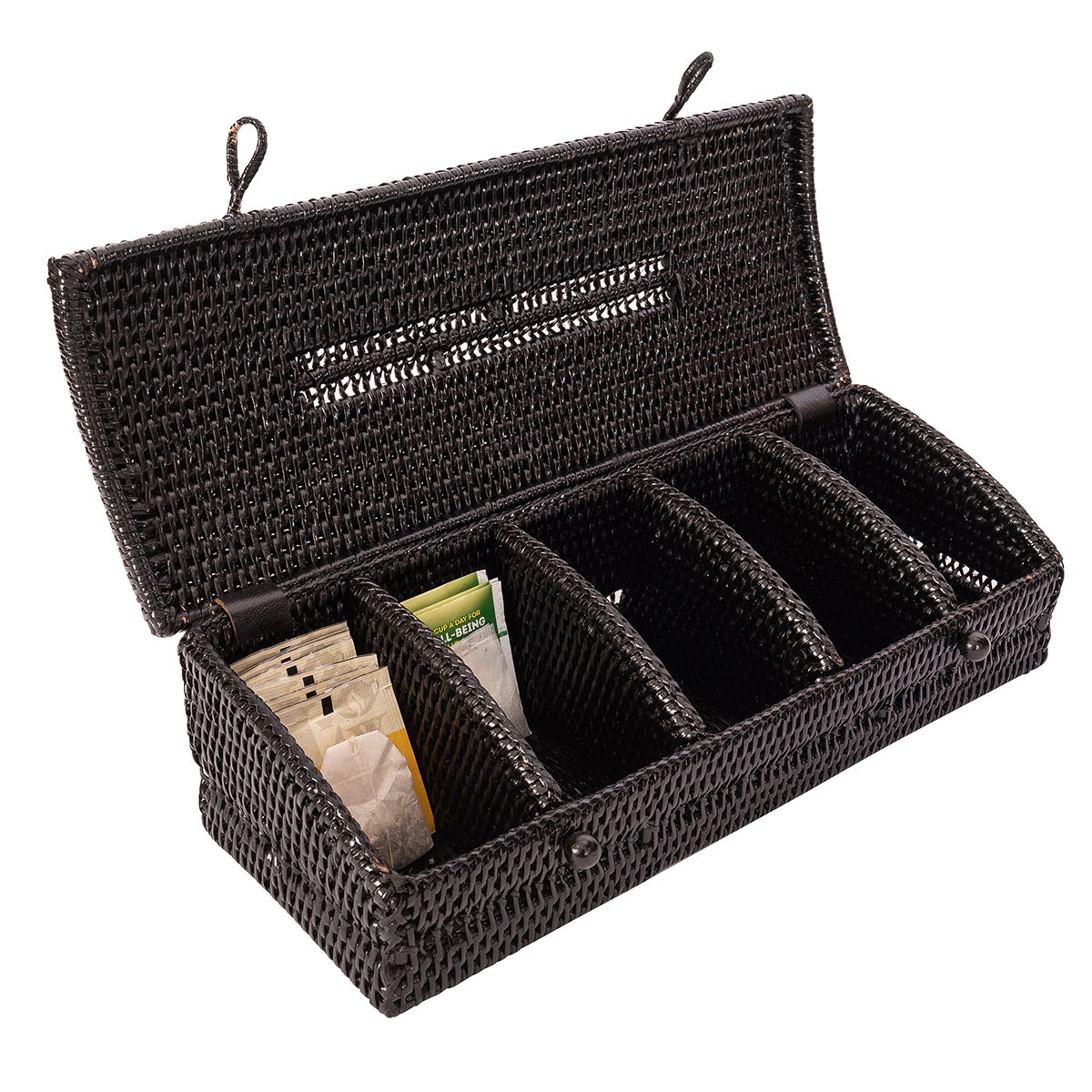 Artifacts Trading Co. Rattan 5-Section Tea Box with Lid